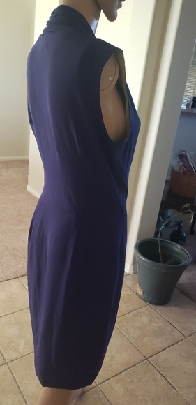 Nine West 8 chiffon wrap dress gathered and draped feels like butter decadent - Picture 6 of 14